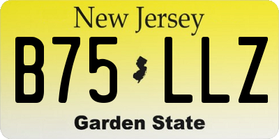 NJ license plate B75LLZ