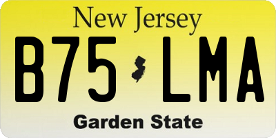 NJ license plate B75LMA