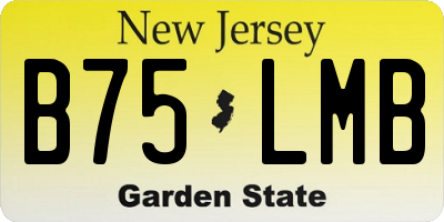 NJ license plate B75LMB