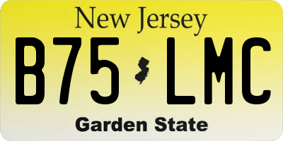 NJ license plate B75LMC