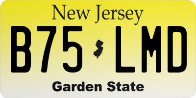 NJ license plate B75LMD