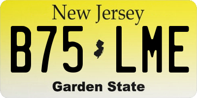 NJ license plate B75LME