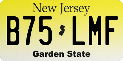 NJ license plate B75LMF