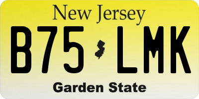 NJ license plate B75LMK