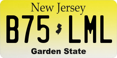 NJ license plate B75LML