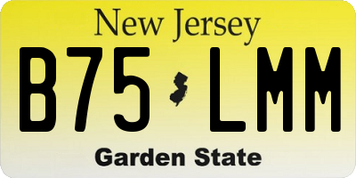NJ license plate B75LMM