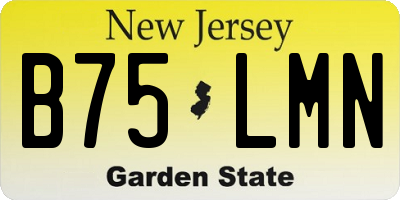 NJ license plate B75LMN