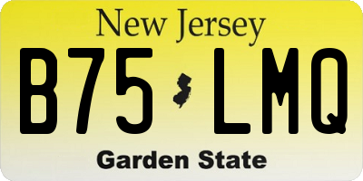 NJ license plate B75LMQ