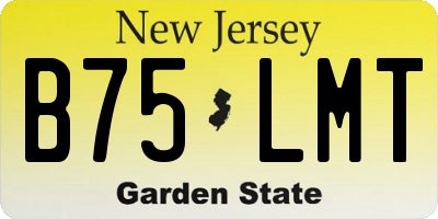 NJ license plate B75LMT