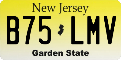 NJ license plate B75LMV