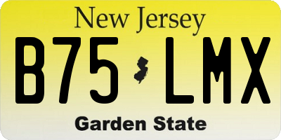 NJ license plate B75LMX