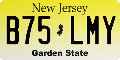 NJ license plate B75LMY