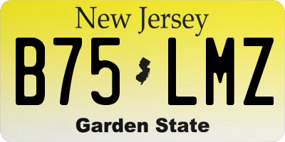 NJ license plate B75LMZ