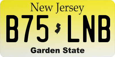 NJ license plate B75LNB
