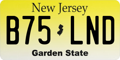 NJ license plate B75LND