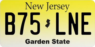NJ license plate B75LNE