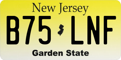 NJ license plate B75LNF