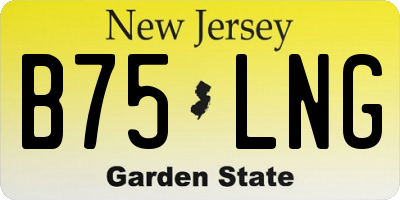 NJ license plate B75LNG