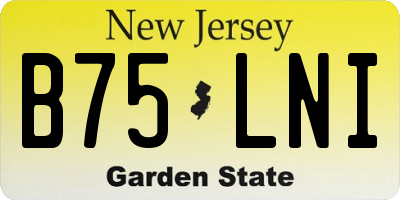 NJ license plate B75LNI