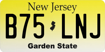 NJ license plate B75LNJ