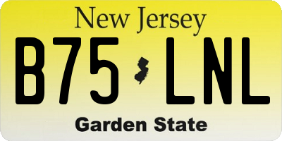 NJ license plate B75LNL