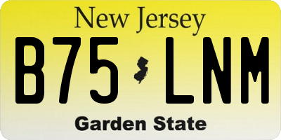 NJ license plate B75LNM