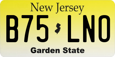 NJ license plate B75LNO