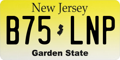 NJ license plate B75LNP