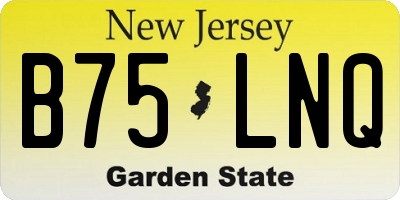 NJ license plate B75LNQ