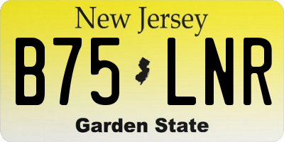 NJ license plate B75LNR