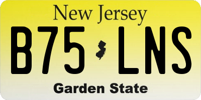 NJ license plate B75LNS