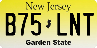 NJ license plate B75LNT