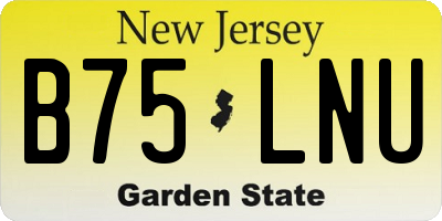 NJ license plate B75LNU