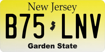 NJ license plate B75LNV