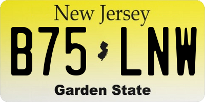 NJ license plate B75LNW