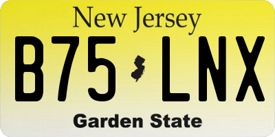 NJ license plate B75LNX