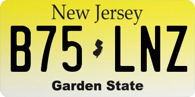 NJ license plate B75LNZ
