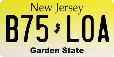 NJ license plate B75LOA