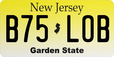 NJ license plate B75LOB