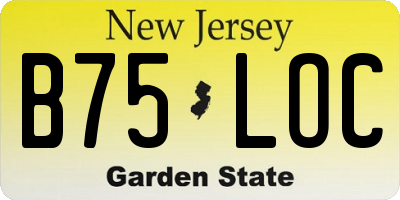 NJ license plate B75LOC