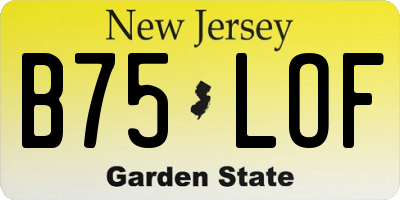 NJ license plate B75LOF
