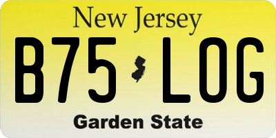 NJ license plate B75LOG