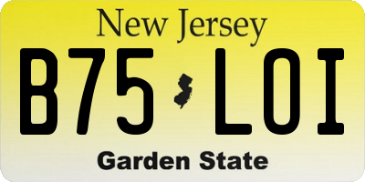 NJ license plate B75LOI
