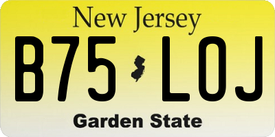 NJ license plate B75LOJ