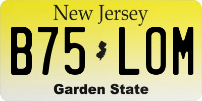NJ license plate B75LOM