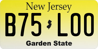 NJ license plate B75LOO
