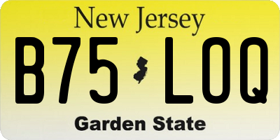 NJ license plate B75LOQ