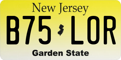 NJ license plate B75LOR