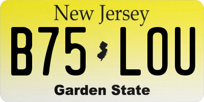 NJ license plate B75LOU