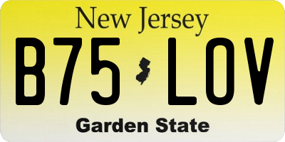 NJ license plate B75LOV
